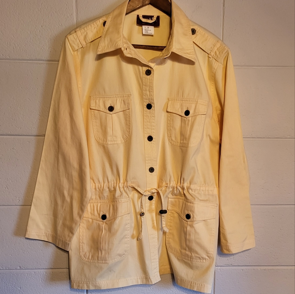 Denim&Co Cream Utility Jacket